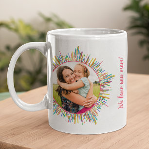 Two Photo Abstract and Colorful Art Custom Text Kaffeetasse