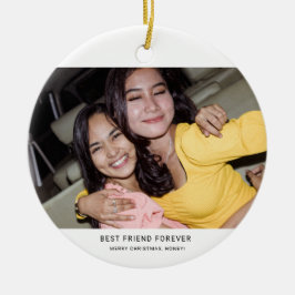 Two Photo Minimalist Best Friend Keramik Ornament