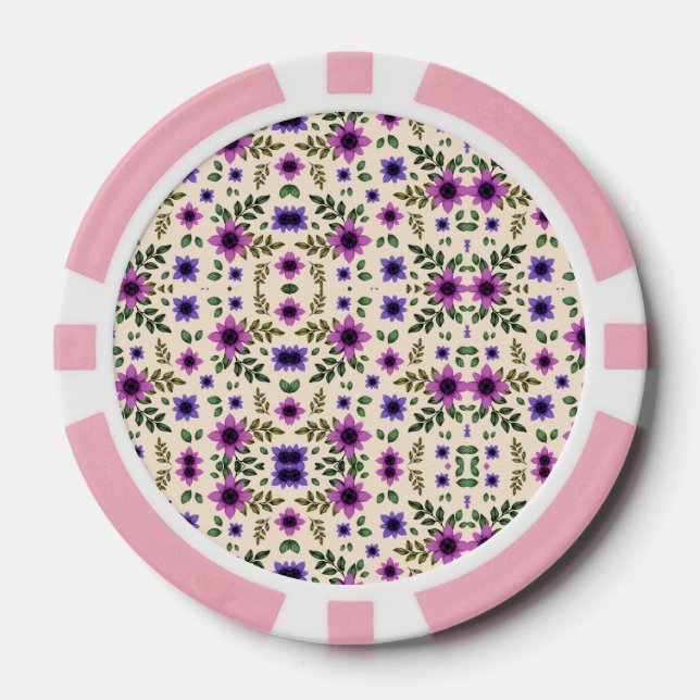 Two poker chips with pink borders and intricate  (Vorderseite)