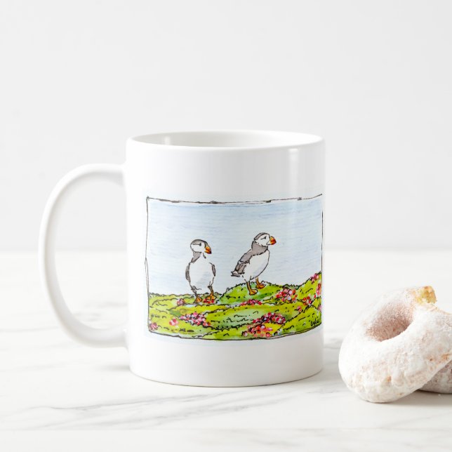 Two Puffins Kaffeetasse (Mit Donut)