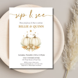 Two Pumpkins on their way Twin Baby Sip And See  Einladung