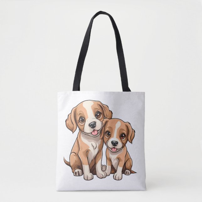 TWO PUPPIES Tragetasche (Vorderseite)