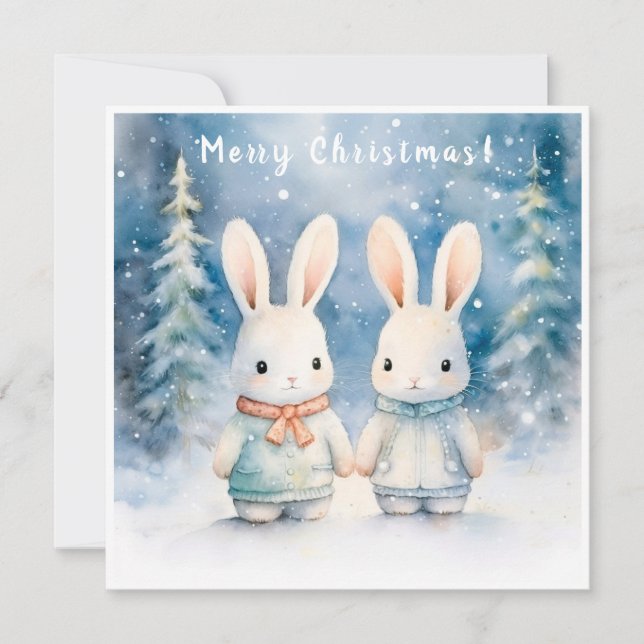 Two rabbits in the Christmas forest (Vorderseite)