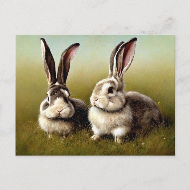 two rabbits postkarte (Vorderseite)