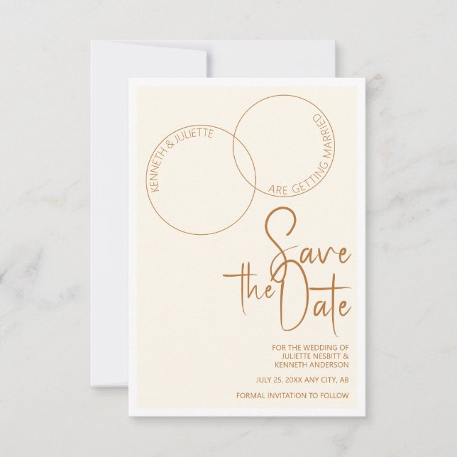 Two Rings Save The Wedding Date Invitation Einladung (Vorderseite)
