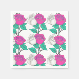 Two Rose Napkin Serviette
