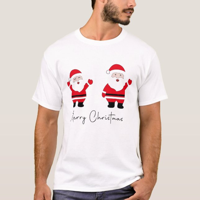 Two Santa Claus characters standing T-Shirt (Vorderseite)