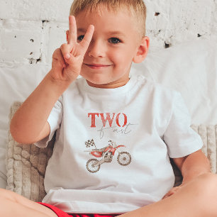 TWO Schnelles Rot Dirt Bike Geburtstags-T-Shirt Kleinkind T-shirt