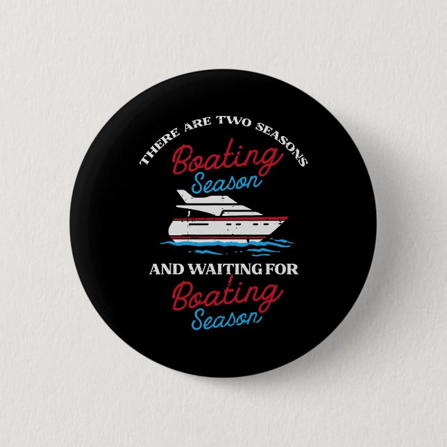 Two Seasons Boot Funny Yacht Meme Captain Men W Button (Vorderseite)