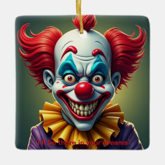 Two Sided Scary Clown  Keramikornament