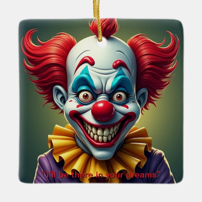 Two Sided Scary Clown  Keramikornament (Vorderseite)