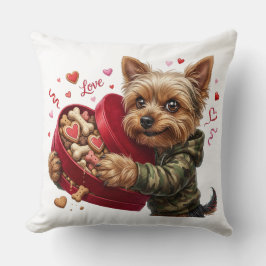 Two-Sided Yorkie Valentine Pillow | Love & Rebel Kissen