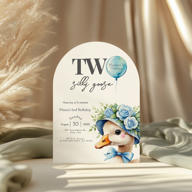 Two Silly Goose Boy 2nd Birthday  Invitation Einladung (Von Creator hochgeladen)