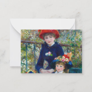 Two Sisters, On the Terrace by Renoir Mitteilungskarte