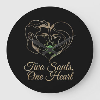 Two Souls, One Heart – Elegant Romantic Wall Clock Große Wanduhr