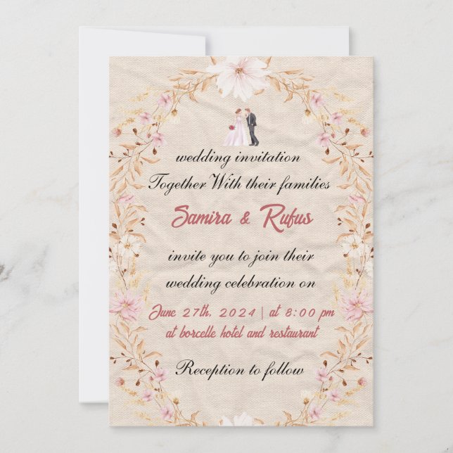 Two Souls, One Heartbeat Invitation Einladung (Vorderseite)