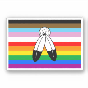 Two-Spirit-LGBTQ+-Fortschrittsstolzflagge Aufkleber