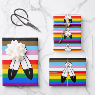 Two-Spirit-LGBTQ+-Progress-Stolzflagge Geschenkpapier Set