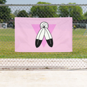 Two-Spirit Pink Triangle Flagge Banner