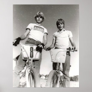 Two subject old school BMX print Poster