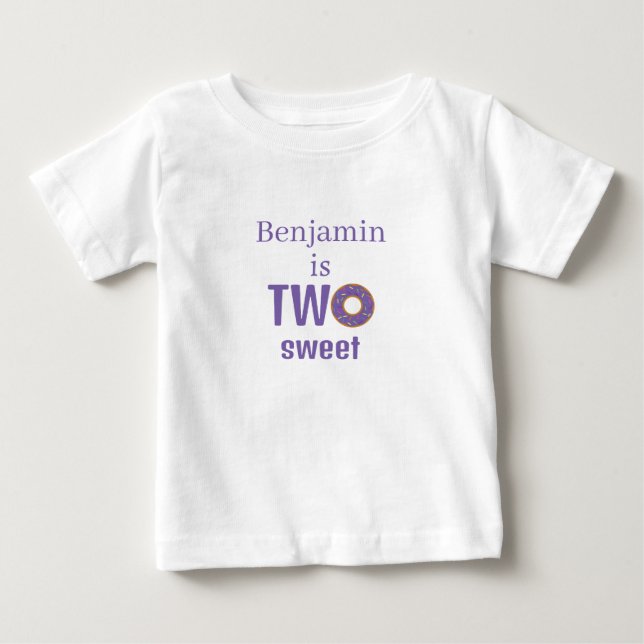 Two Sweet 2nd Birthday Purple Donut Baby T-shirt (Vorderseite)