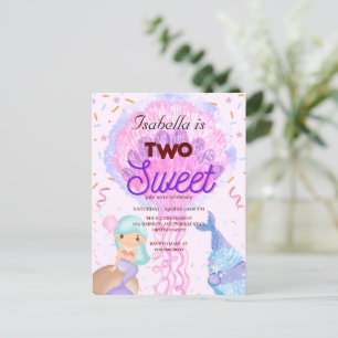 Two Sweet Cupcake Regenbogenmeerjungfrau 2. Geburt Postkarte
