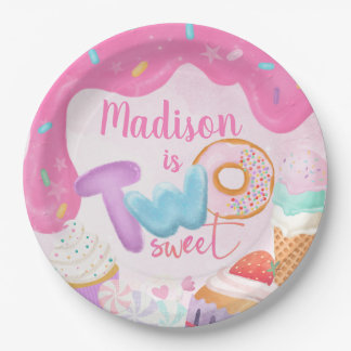 Two Sweet Donut Birthday Plate Pappteller