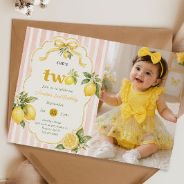 Two Sweet Lemon 2. Geburtstagsfoto Einladung