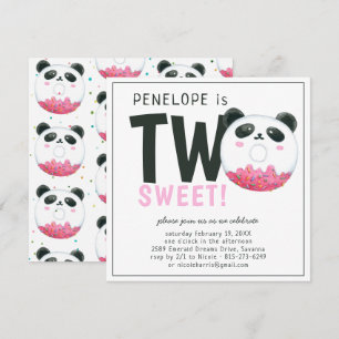Two Sweet   Panda Donut 2. Geburtstagseinladung Einladung