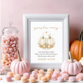 Two Sweet Pumpkins Twin Baby Shower Guess How Many Poster
