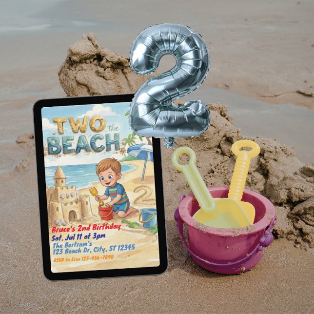 Two the Beach 2nd Birthday Einladung (Von Creator hochgeladen)