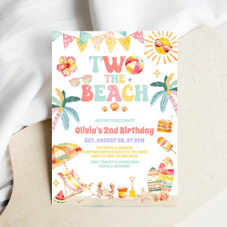 Two The Beach Summer Party 2nd Birthday Invitation Einladung