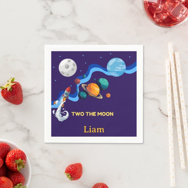 Two the Moon 2. Geburtstag Papier Servietten Weltr (Beispiel)