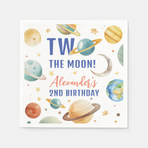 Two The Moon 2. Geburtstags-Weltraum-Galaxie-Party Serviette