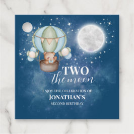 Two The Moon Boy Bear Balloon 2nd Birthday  Geschenkanhänger