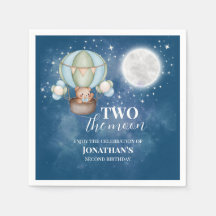 Two The Moon Boy Bear Balloon 2nd Birthday