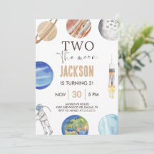 Two The Moon | Moderne Weltraum 2. Geburtstagsdeko