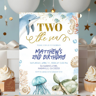 TWO the sea birthday invitation Einladung