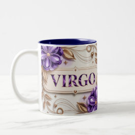Two Tone Blau Weiße Creme Lila Jungfrau Tasse