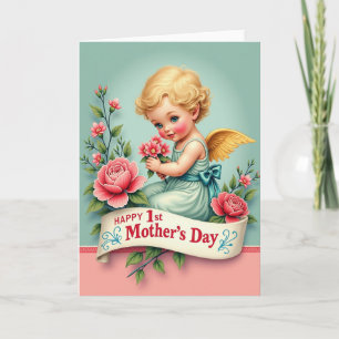 Two Tone Cherub Baby Karte