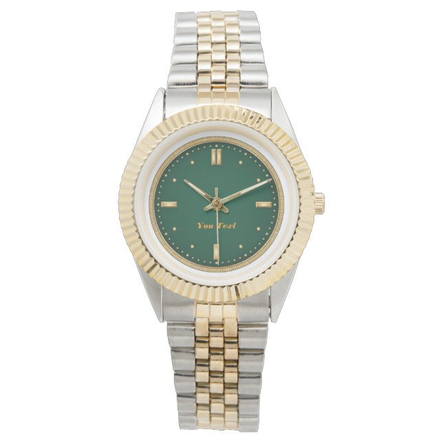 Two-Tone Gold & Silver Luxury Watch Armbanduhr (Vorderseite)