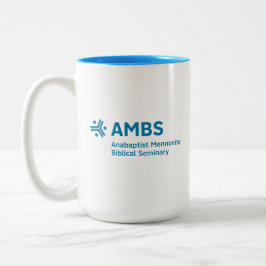 Two-tone mug with AMBS logo Zweifarbige Tasse