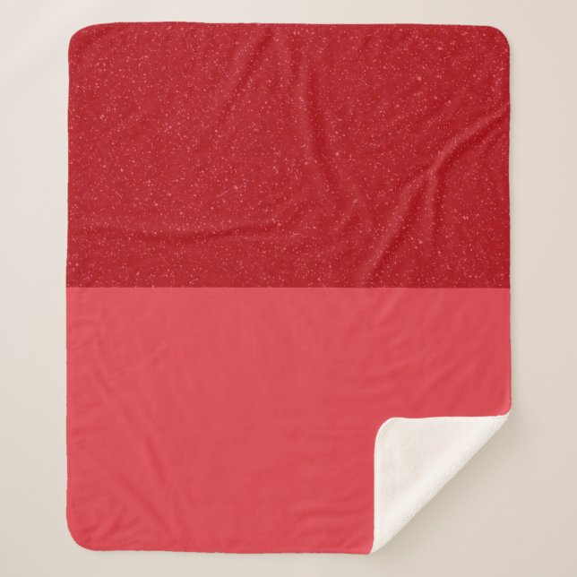 Two-Tone Tomato Red Sherpa Blanket – Customizable Sherpadecke (Vorderseite)
