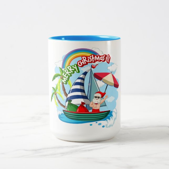 Two-Tone-Weihnachtskaffee-Tasse Zweifarbige Tasse (Mittel)