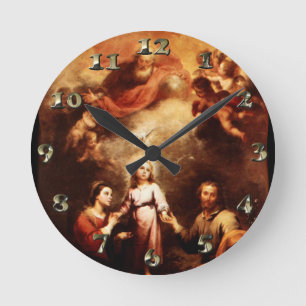 Two Trinities - The Holy Family - Murillo Runde Wanduhr