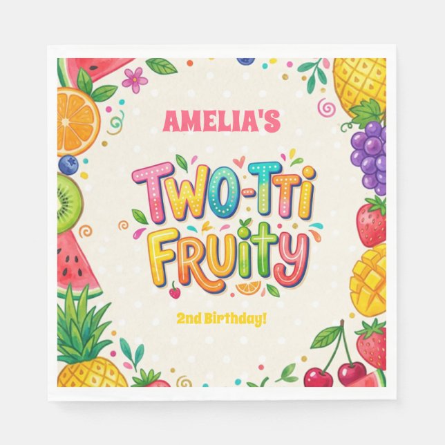 Two-tti Fruchtiger 2. Geburtstag Serviette (Vorderseite)