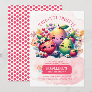 TWO-TTI FRUITTI 2. Geburtstags-Party Einladung