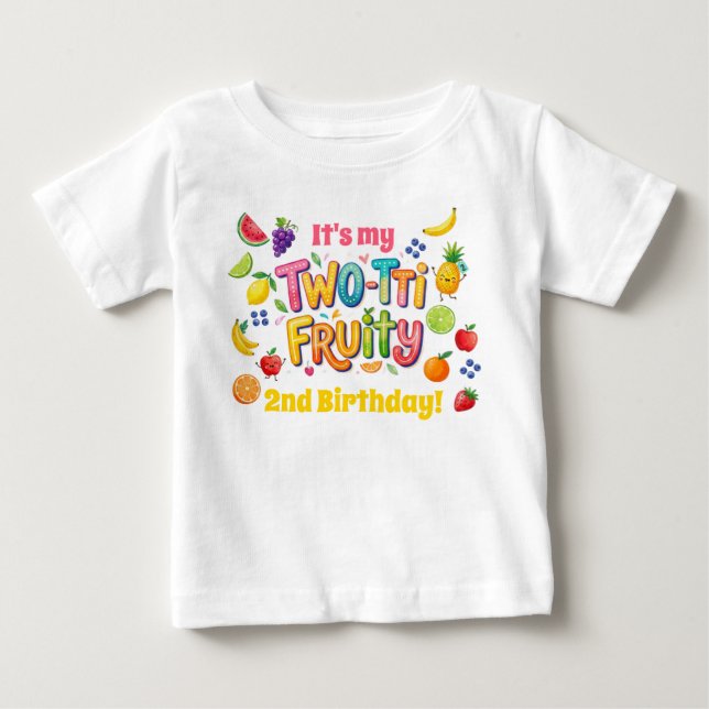 Two-tti Fruity 2nd Birthday Party Baby T-shirt (Vorderseite)