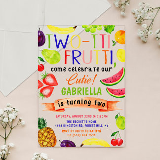 Two-tti Frutti 2. Geburtstag Acryleinladungen