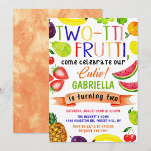 Two-tti Frutti 2. Geburtstag Einladungen